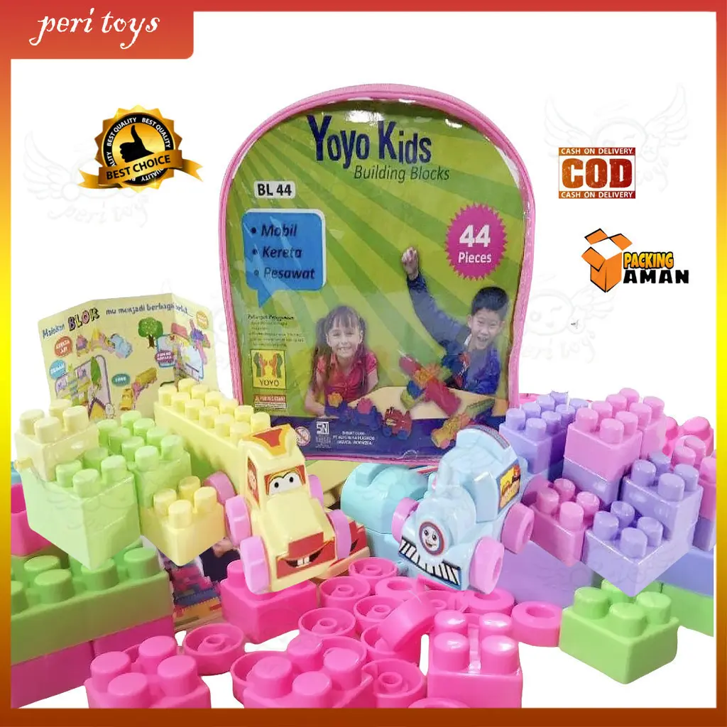 BL44 LEGO BLOCK 44 PCS  / BUILDING BLOCKS/Mainan Edukasi BLOCKS
