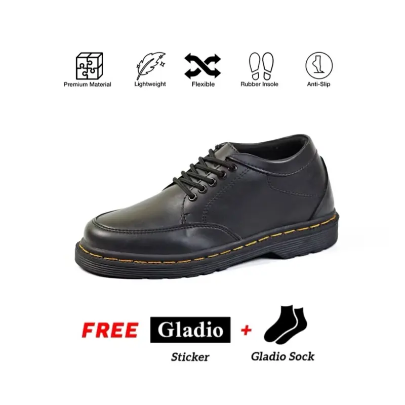 Sepatu Boot Docmart Gladio Marcos Pria Pantofel Hitam - Sepatu Slop Gladio Original Model Daren Karet Shoes 0