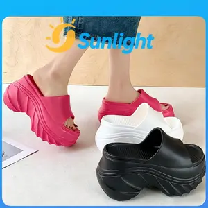 [Sunlight] Sandal Wanita Platform Wedges EVA Anti Slip Tinggi 8cm Desain Modis Empuk 8933M