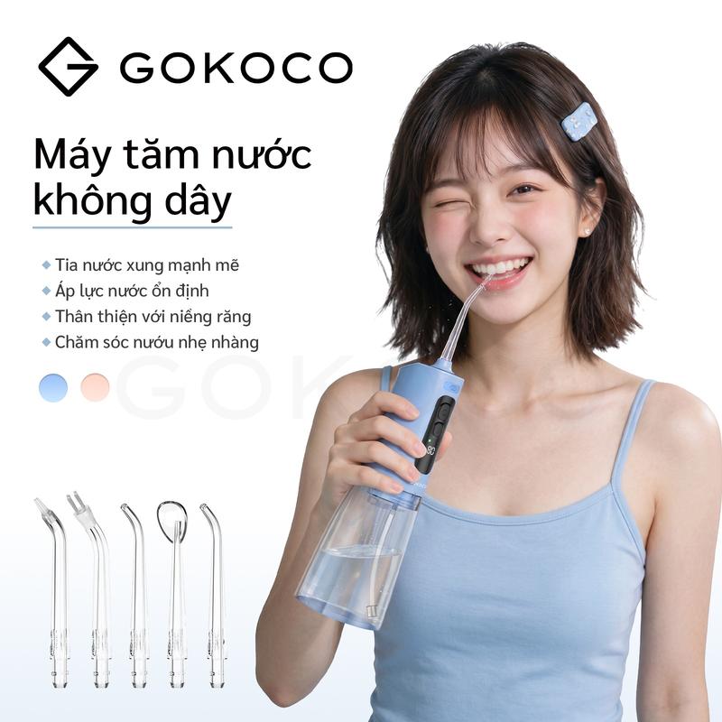 Máy tăm nước không dây 300ml, Không giảm áp lực, Thân máy chống nước IPX7, Thoải mái tùy chỉnh, Vệ sinh sâu, Thiết kế tiện lợi