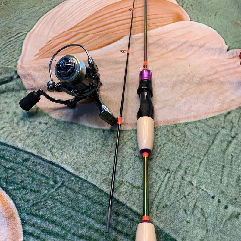 Joran UL 2-6Lbs lentur set Reel 800 power handle  Dragcliker kuat Reel mini bahan anti karat SW 5