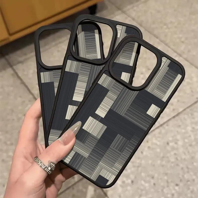 Ốp điện thoại màu đen mờ, cao cấp, có họa tiết vân bóng, phù hợp với iPhone 17promax, 11promax, 11, 12, 13, 14 pro max, 15promax, 16promax, 16pro, 15pro, ốp bảo vệ chống rơi.