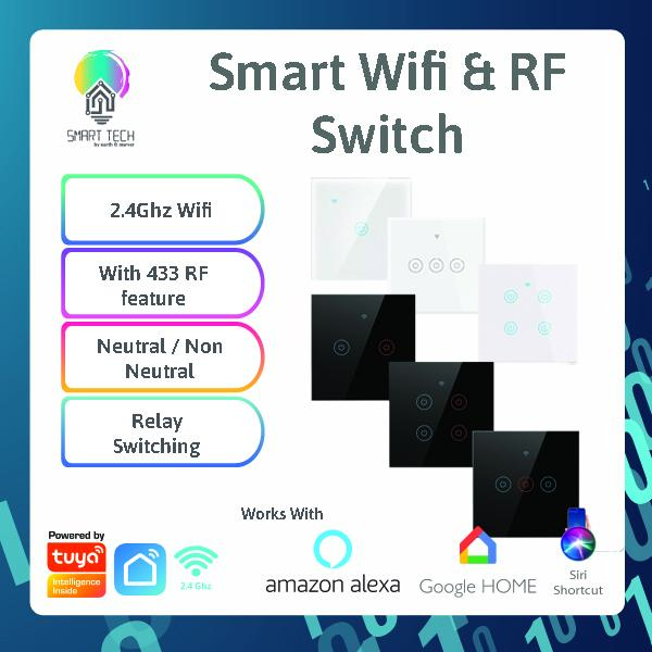 Tuya WiFi Smart Switch / 433Mhz RF Smart Home device / Smart Light Switch / Smart Home Device Tuya