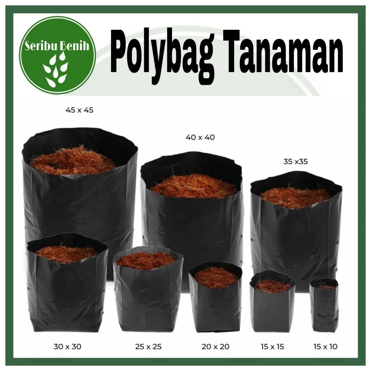1 Lembar Polybag UKURAN SEDANG Polibag Tanaman Tebal 25x25 30x30 35x35 Murah Berkualitas