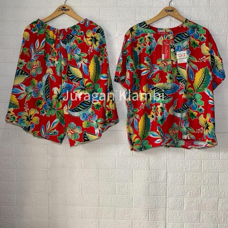SETELAN MAXI L4 LD 140 SUPER JUMBO KENCANA UNGU LABEL MERAH Setelan jumbo bunga Lengan pendek Cantik Motif 3