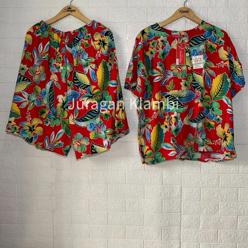SETELAN MAXI L4 LD 140 SUPER JUMBO KENCANA UNGU LABEL MERAH Setelan jumbo bunga Lengan pendek Cantik Motif 2