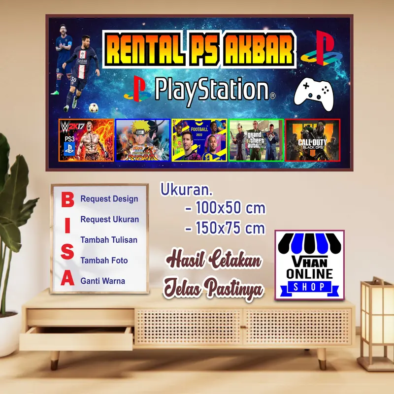 Spanduk Banner MMT Rental PS Atau Sewa Game PS 0