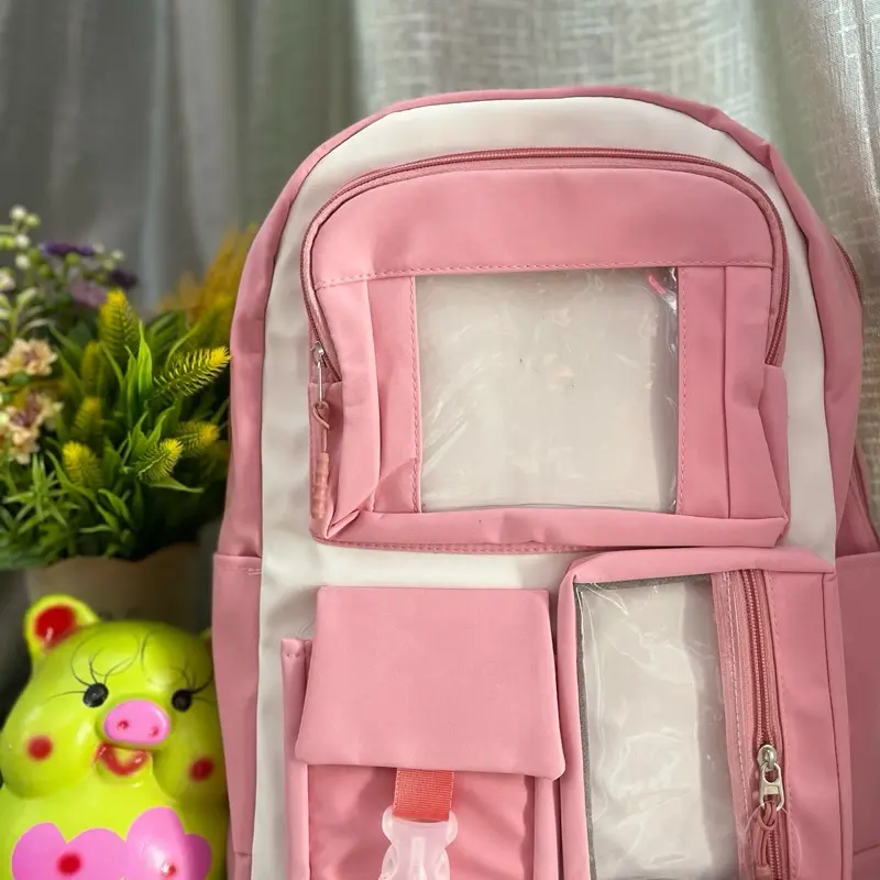 Balo cho bé cấp 1 &2 mẫu ngẫu nhiên . Mỗi balo có 6-7 ngăn chứa đồ thoải mái 6
