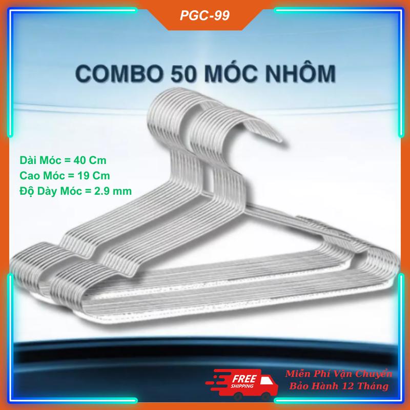 Combo 50 Móc Nhôm Treo Quần Áo Huy Tưởng Móc Phơi Đồ Móc Quần Áo Người Lớn Và Trẻ Em Kích Thước 40x19x0.29 Tiện Ích Gia Đình