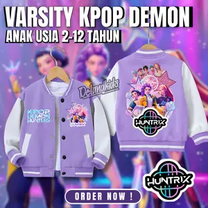 Jaket Anak Kpop Demons Hunter Baseball Anak Perempuan Usia 2-12 Tahun Bahan Fleece Fashion