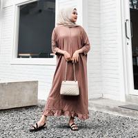 Gambar Rifina Store Shabira Dress Rayon Premium dress muslim Batwing Wanita Gamis Batik Panjang Nyaman - Soft grey dari RifinaOfficial_NEW Kab. Pekalongan 1 Tokopedia