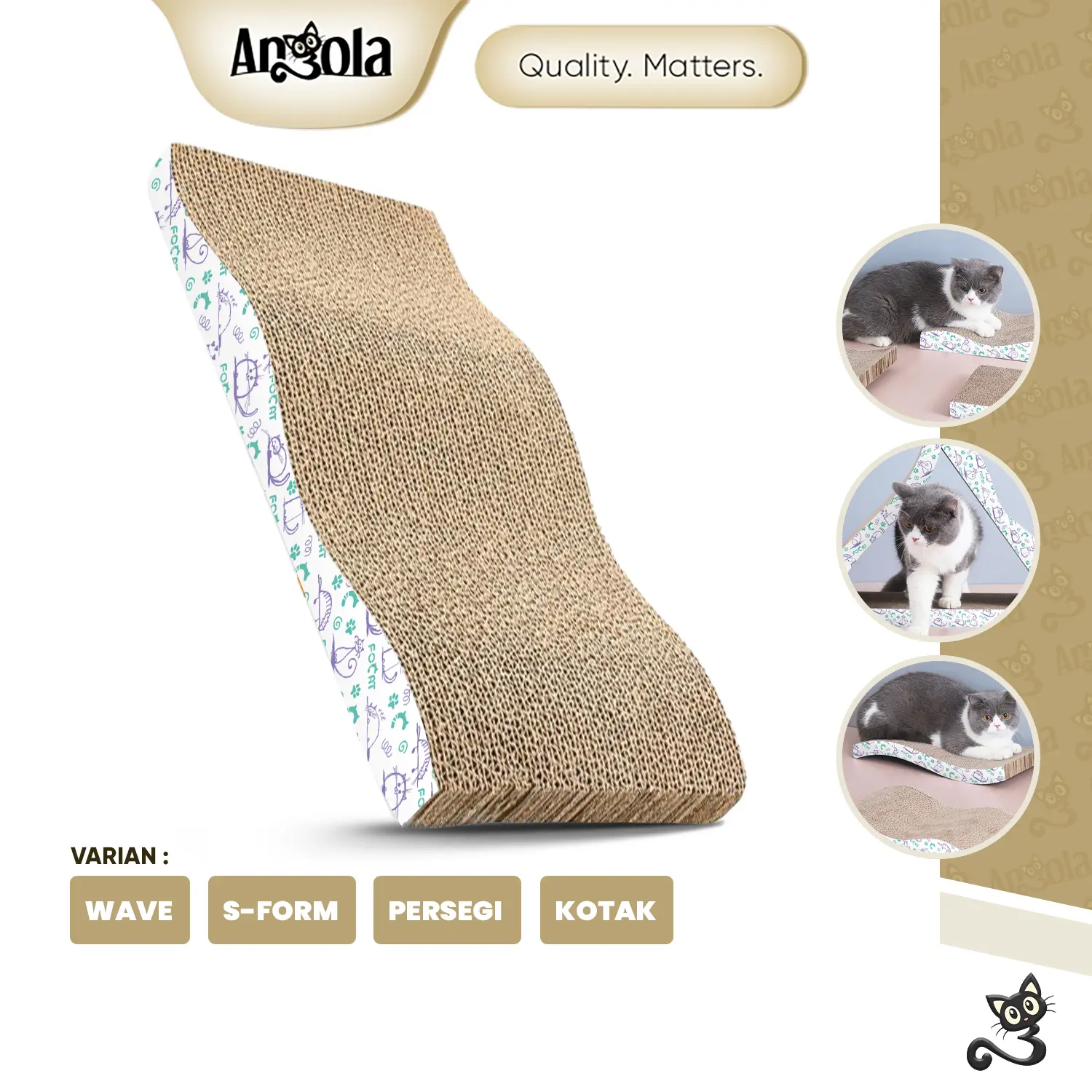 Angola Papan Garuk Kucing Mainan M12/M13 Cat Scratch Board Extra Tebal Garukan Hewan Peliharaan
