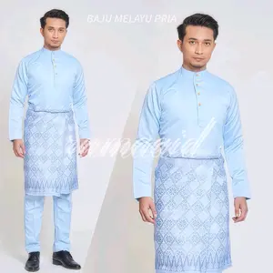set baju melayu modern pria cekak musang teluk belanga ~ramaaid