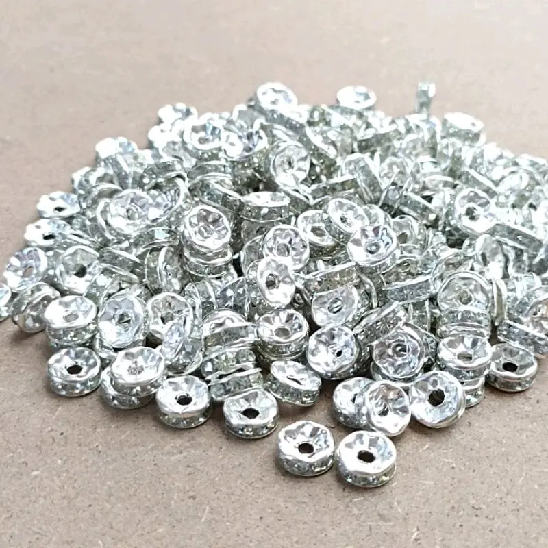 100pcs spacer rondel kw 1 pembatas manik-manik ukuran 6 dan 8 2