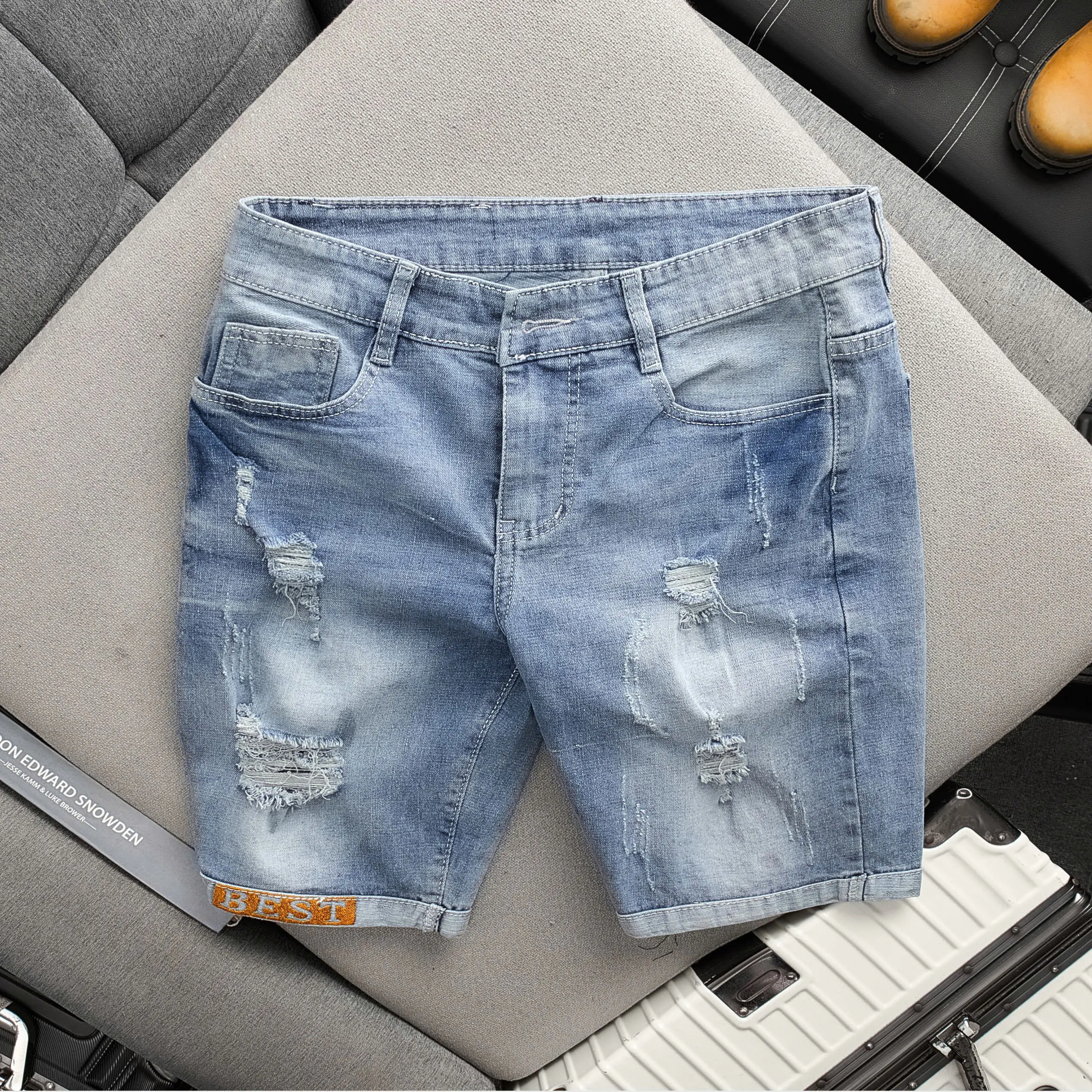 [ TSH ] - Mã Số 216 Quần short jean nam cao cấp chất liệu jean bò co giãn nhẹ mẫu săn lai sẵn trẻ trung năng động mẫu mới đẹp như hình Menswear Pants Có Túi