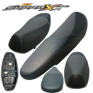 Sarung Jok motor SUPRA X 125  - SUPRA PGM HELMIN - SUPRA FIT model PCX Motip PASIR×CARBON Belakang bahan import Standar