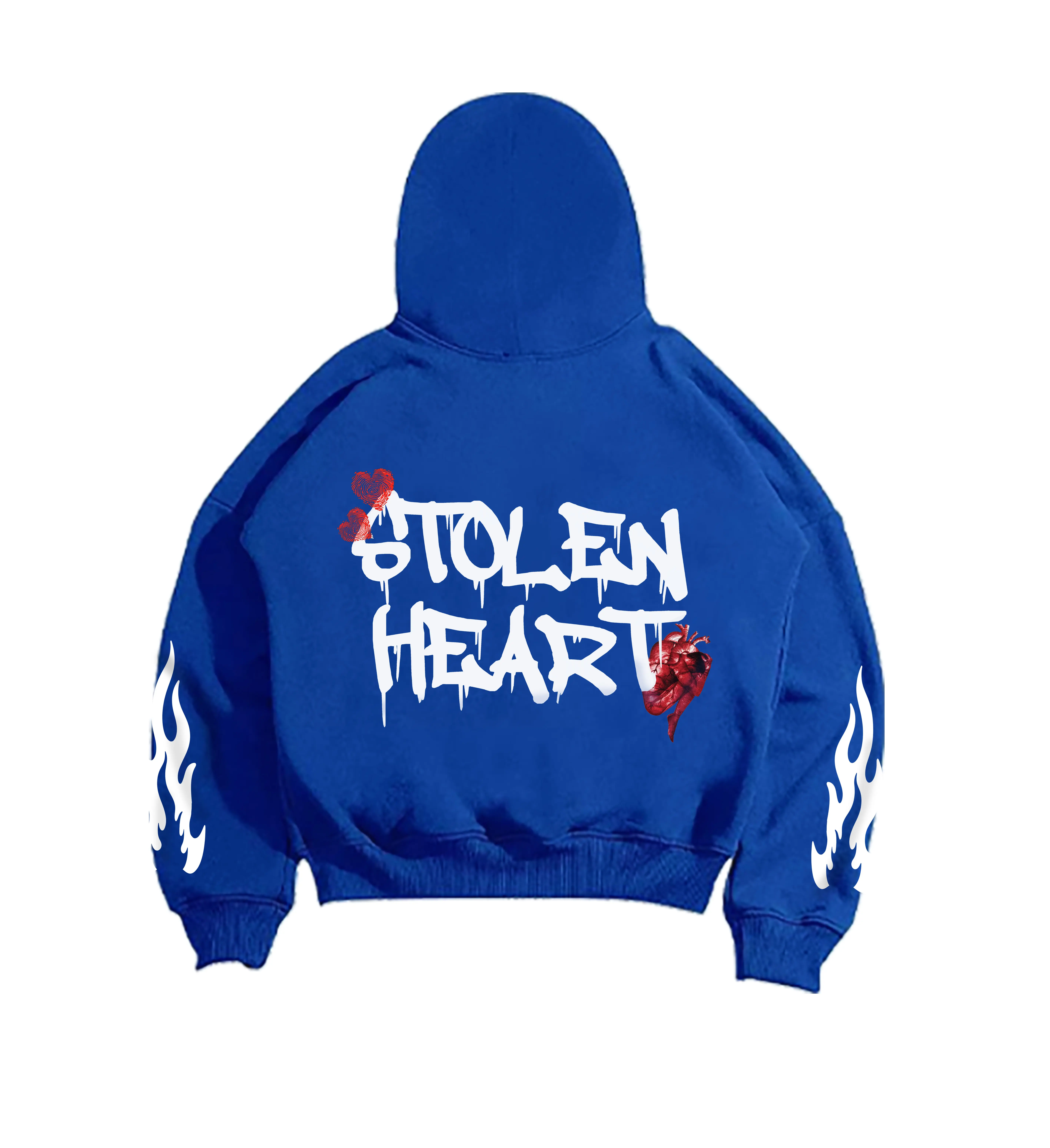 DTRT - Hoodie Pria Boxy Biru Fit Tangan Oversize Sweater Fleece Tebal Original Sablon Printing Skena Jumper Distro - Free Gift