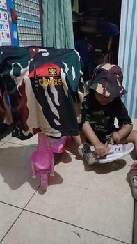 Product Review of Setelan kaos anak tangan pendek loreng malvinaz || Satu setel kaos dan celana loreng army bahan dryfit kids unisex Bordir Fashion from D** J**d 2