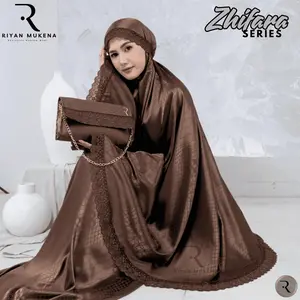 RIYAN Mukena Dewasa 3in1 Sutra Jacquard Silk Jumbo Renda Mewah Zhifara Series dengan Desain Elegan dan Kualitas Terbaik  Mukenah  Wanita  Muslim Cantik