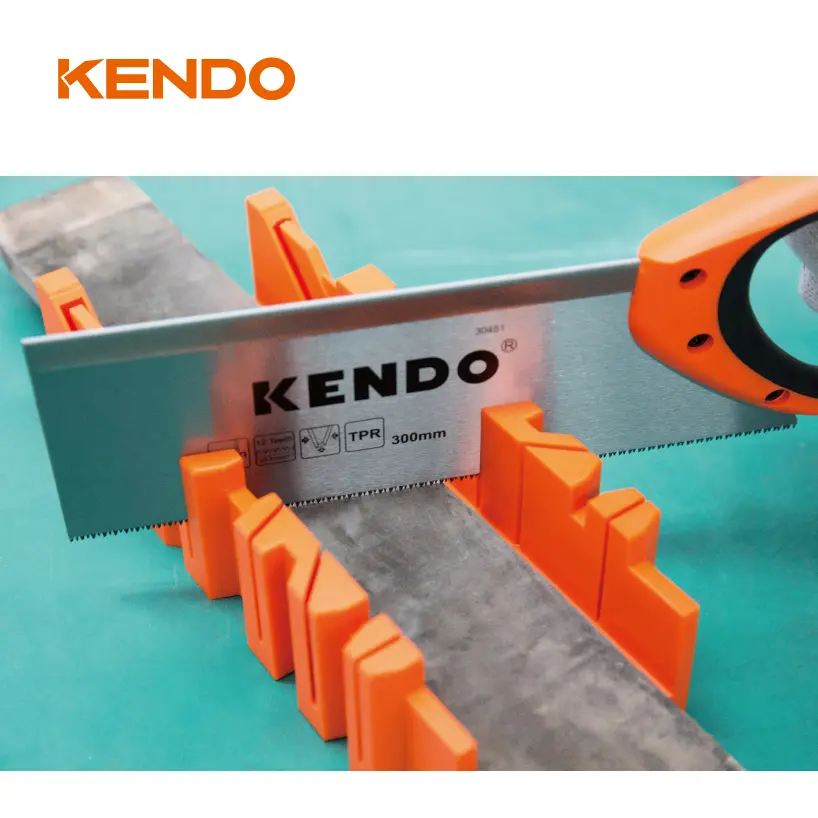 KENDO Tenon Saw for Fast Cutting with 65MN Blade - Sturdy Cuts with Mitre Box - Light and Durable - 30451