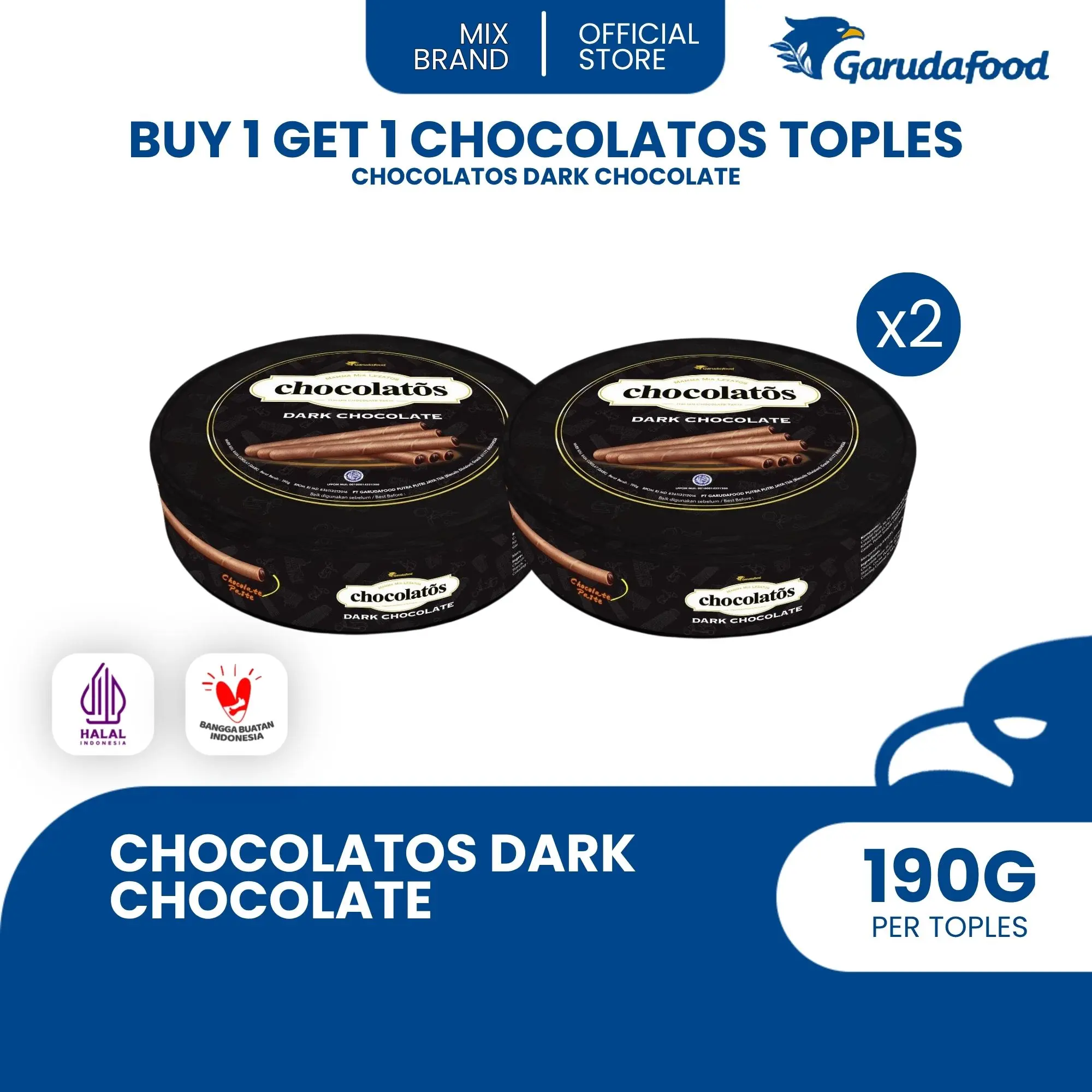 Seasonal - BUY 1 GET 1 CHOCOLATOS DARK CHOCOLATE 190G | sereal, granola dan Oat - SSN