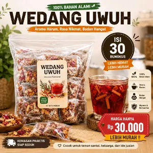 Wedang Uwuh Grosir Isi 30 Pcs - Aroma Harum Rasa Nikmat Badan Hangat 100% Bahan Alami Harga Hemat