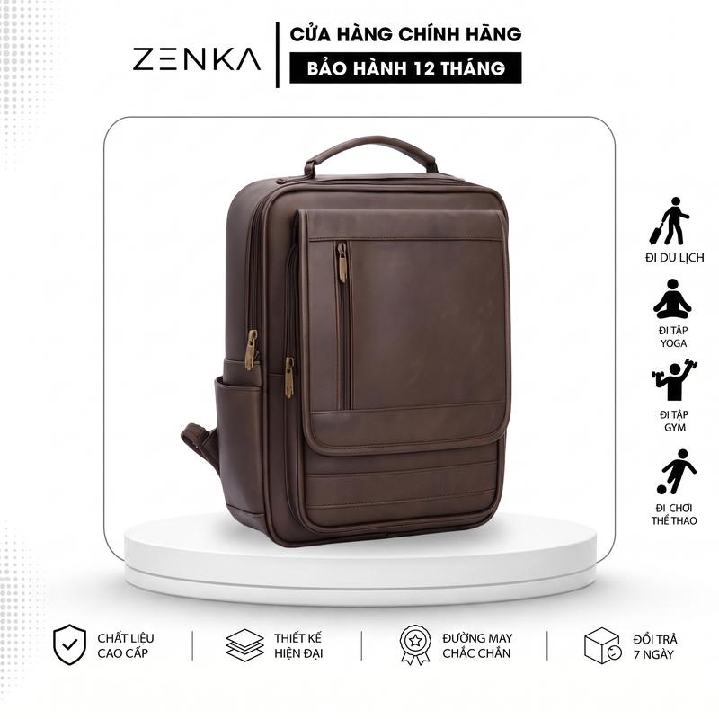 Balo da đựng vừa laptop 15.6 inch Zenka công sở nhiều ngăn rộng rãi tiện dụng rất thanh lịch_ZBL17