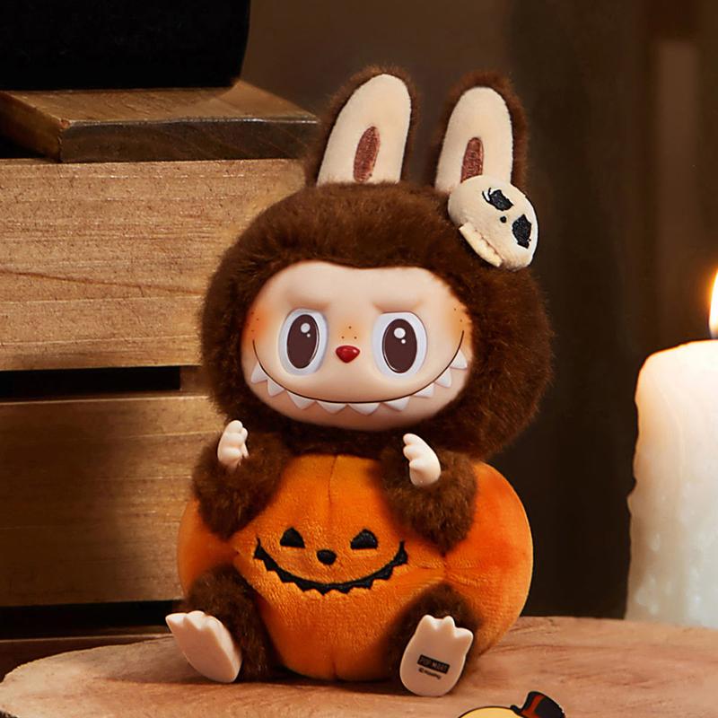 POP MART Happy Halloween Party Series-Sitting Pumpkin Vinyl Plush Pendant Figure Toy