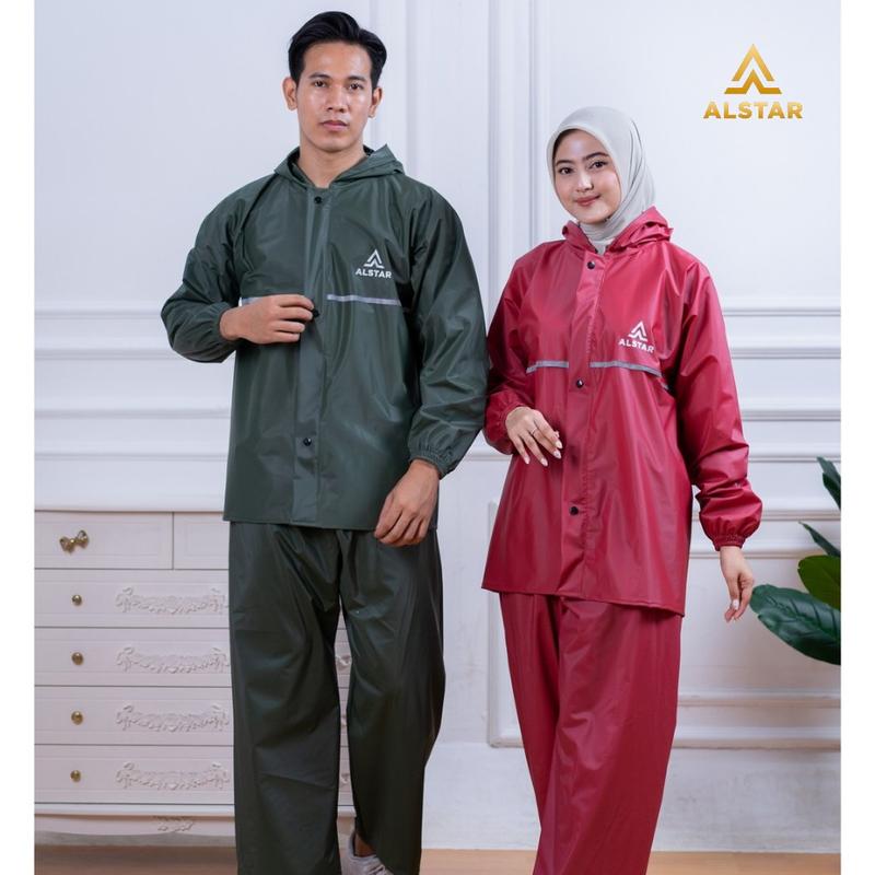 Jas Hujan Stelan ALSTAR Anti Rembes, PVC 0,25 tebal, Full Protection, Perlindungan Ganda - Setelan 0