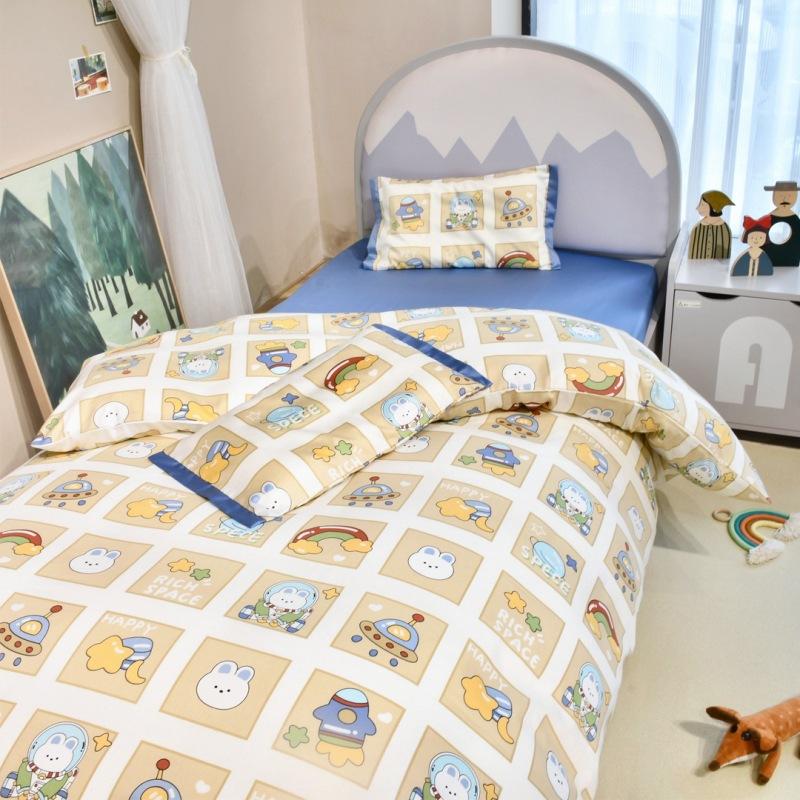 Long-staple cotton childen's duvet cover kindergarten cartoon quilt cover single 3A quilt cover bed sheet and pillowcase 1