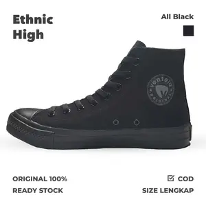 Ventela Ethnic High All Black Casual Shoes Sneaker Sneakers