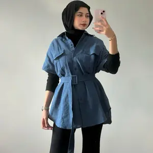 SABINA - by YELLOWFACY || (541) Sleeveless Shirt Kemeja Tanpa Lengan Kutung Luaran Vest Wanita Linen