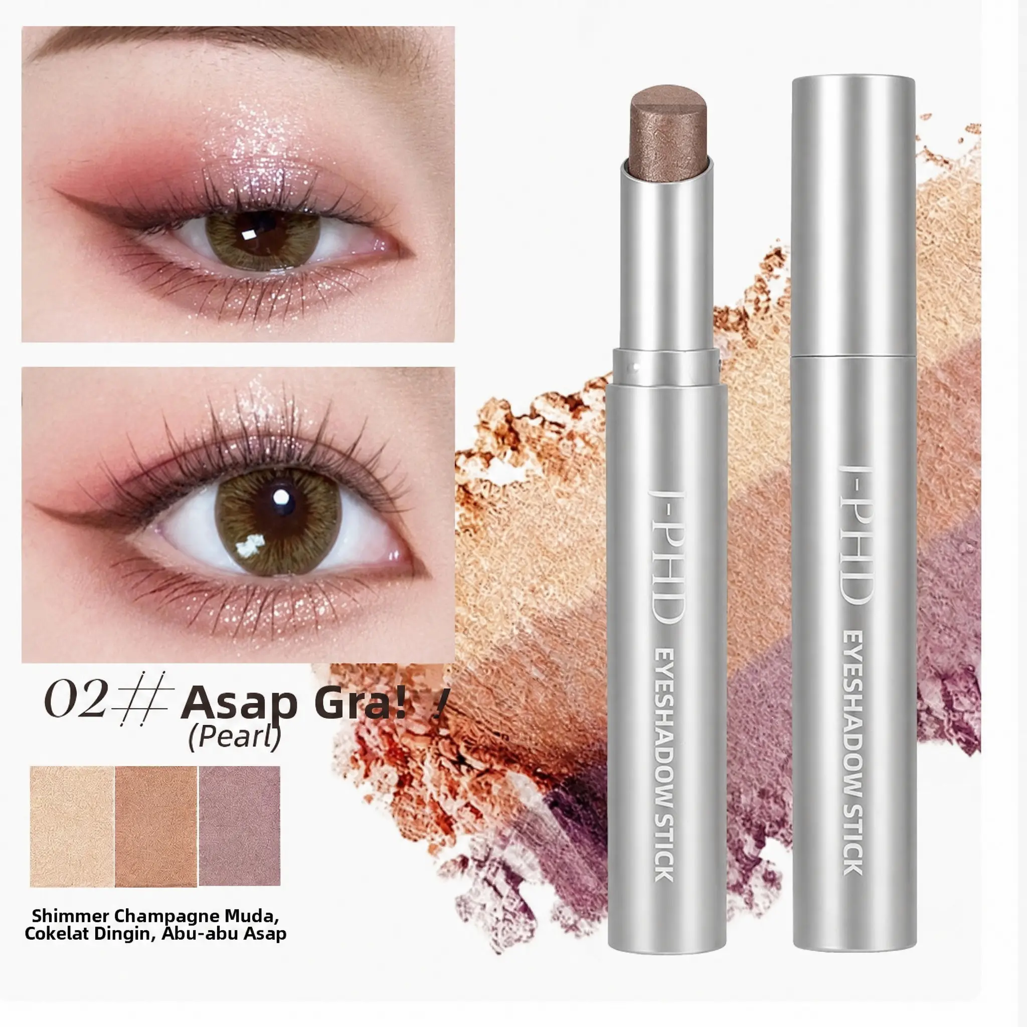 【COD】Tutup Mata 3 Warna Gradient untuk Pemula! Stik eyeshadow ini tahan air dan keringat, dengan tekstur matte dan shimmer, mudah diaplikasikan, tahan lama, dan dapat membantu Anda dengan mudah menciptakan mata yang memesona!