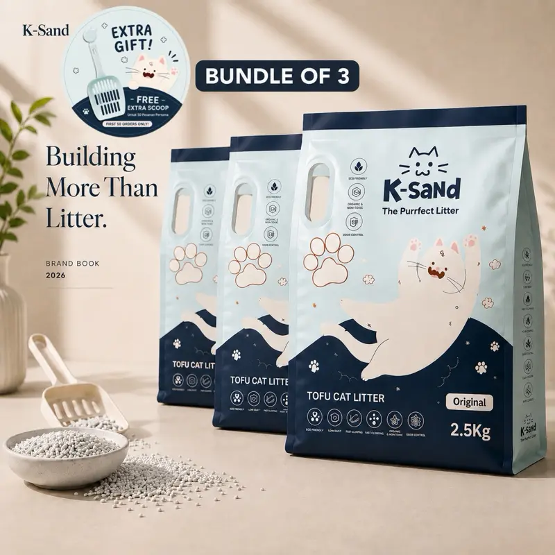 Bundle 3 x K-Sand Tofu Cat Litter