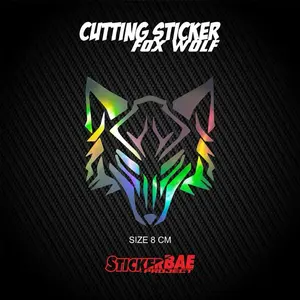 Stiker cutting foxwolf stiker motor motif kepala serigala Motorcycle