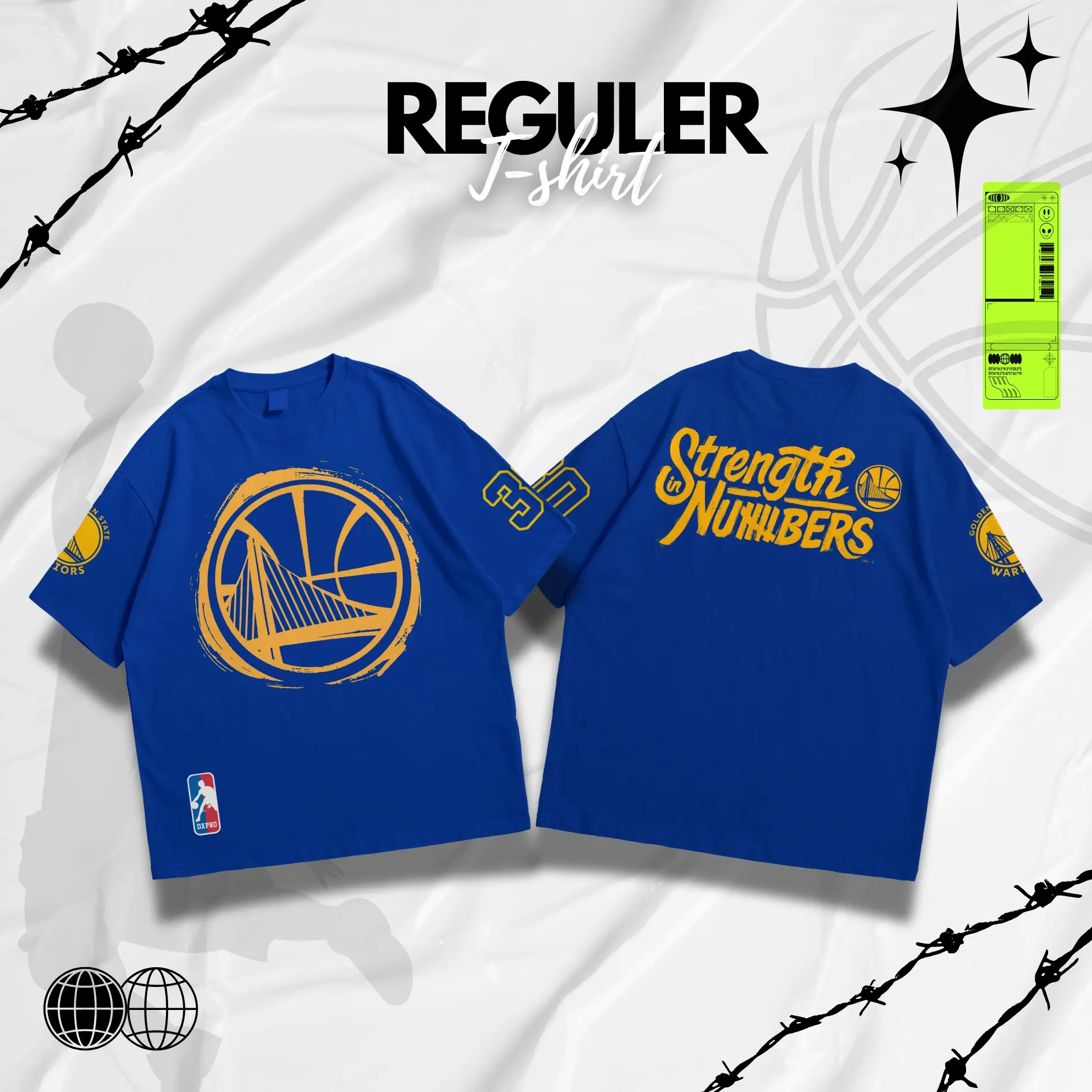 Kaos Baju Tim Basket WRS BLUE Medium Cotton Combed 24s Unisex VT