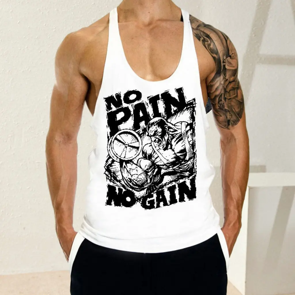 [Gz] Running Vest Breathable Racerback Vest Men's Summer Sleeveless Tank Top with Hip Hop Letter Print Soft and Stretchy Gym Vest for Casual Fitness Sweat Absorption U Neck