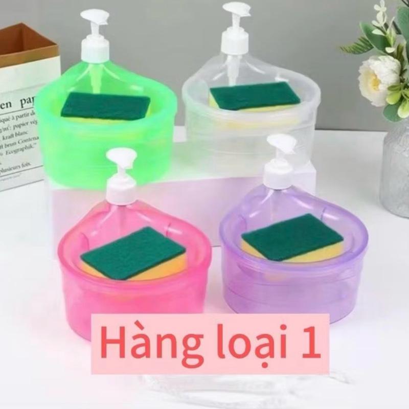 Loại 1 Hộp Đựng Nước Rửa Chén Bát 2 trong 1 có kèm mút rửa chén - có 4 màu