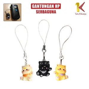 [COD] SK C1399 Gantungan Kunci Resin Kucing Tali Ponsel Aksesoris Lucu