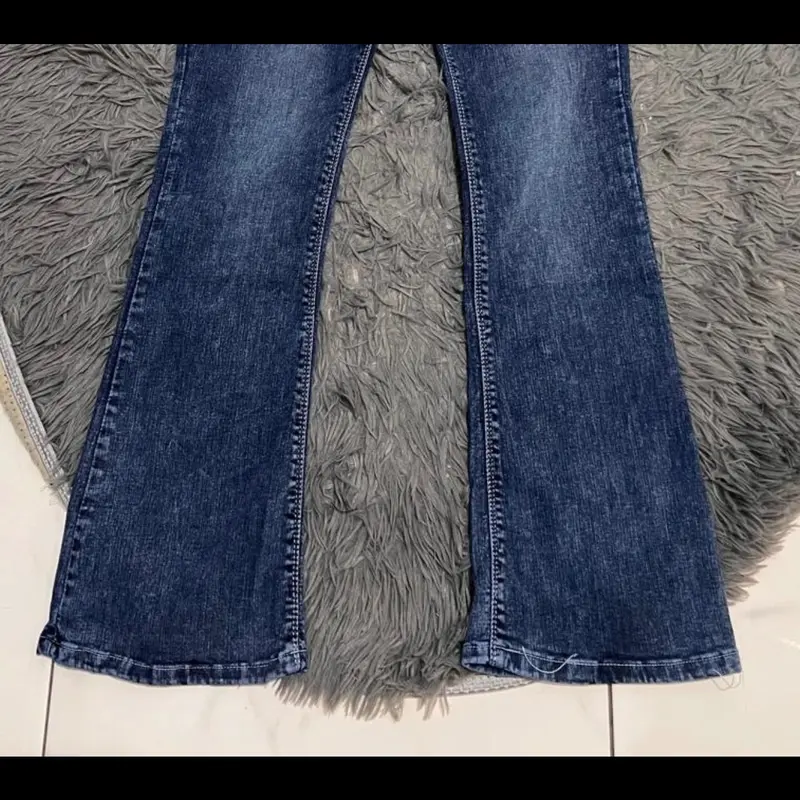 Snacks - Celana Jeans Wanita Cutbray Geminy Pinggang Karet Kancing 2 Ban Lebar Variasi Kantong Depan // Softjeans Stretch // Size 27 - 34 // Cod // Real Pict 2