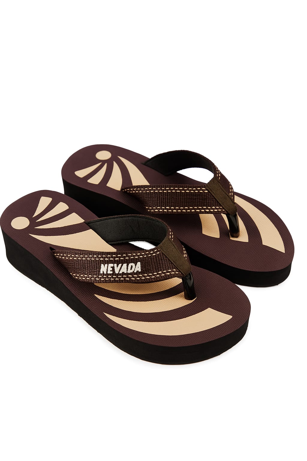 ASHLANADA Sandal Jepit Wanita Terbaru Wedges Spon Motif Tinggi 3cm Sol Karet Padat Bahan EVA Nyaman Untuk Sehari-hari Size 36-40