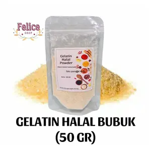 Gelatin Halal Powder / Bubuk Gelatin Tulang Sapi (50 gr)