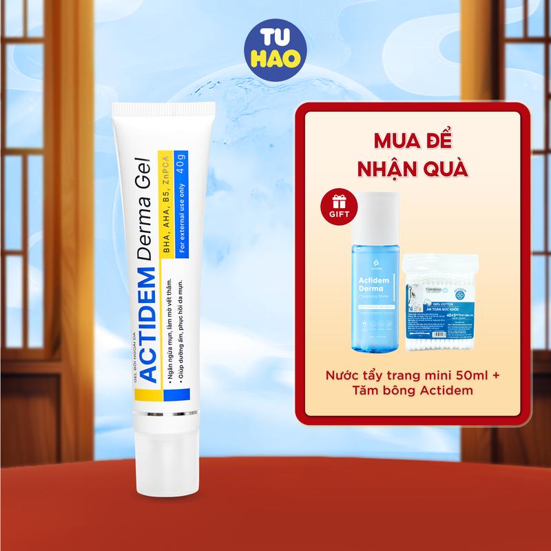 [LIVE DEAL GEL MỤN] Gel Mụn Actidem Derma/Extra 18g/40g tặng Nước tẩy trang + Tăm bông