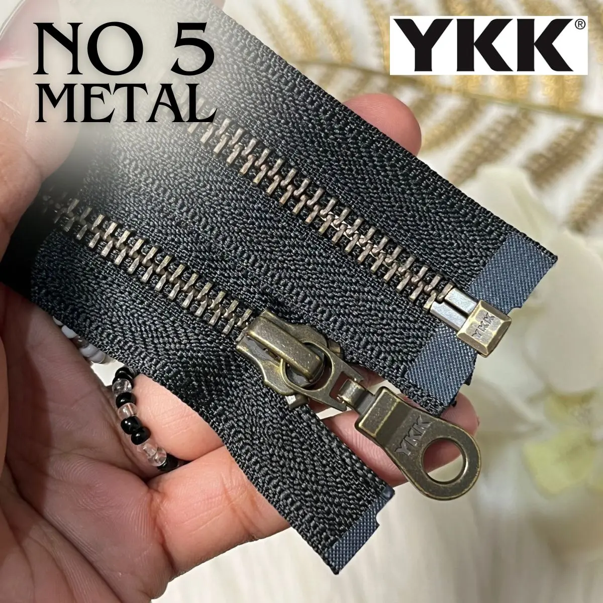 Resleting Jaket YKK No 5 Gigi Metal ATG Gold Nomor 5 Besi Autolock Zipper Open End Buka Tutup