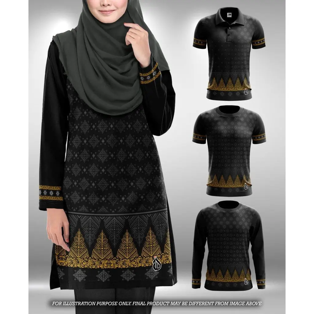 Muslim Set Polo Shirt T Shirt Muslim Jersey Black Microfiber Shirt Ootd Style