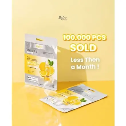 Reglow Sheet Mask 25 g / Masker Wajah 3in1 Ultimate Glow with Jeju Lemon / Mencerahkan Melembabkan Menghilangkan Flek Hitam Muka 6