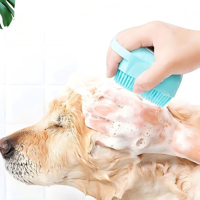 Bàn Chải Tắm Cho Chó Mèo Silicone Tạo Bọt Có Hộp Chứa Sữa Tắm Massage Chải Lông…