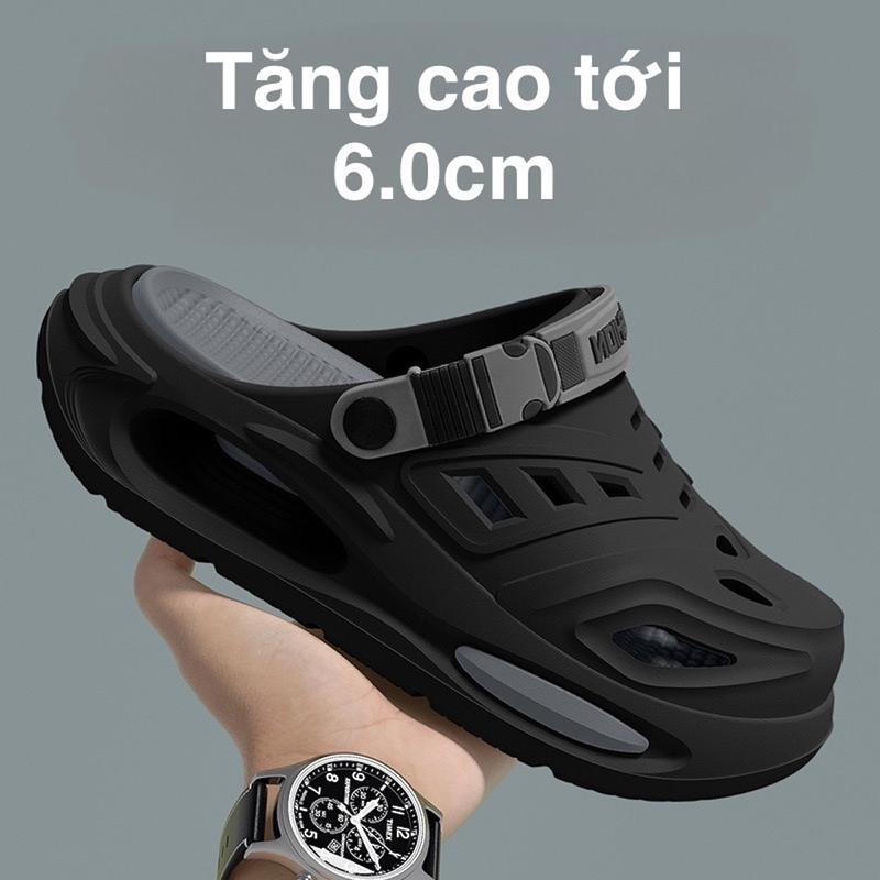[FREESHIP-Hàng nhập giao ngay] Dép sục nam đế cao 6cm, giày quai hậu đi mưa đi chơi đi học đi làm đế mềm êm siêu bền, giày dép xăng đan bít mũi siêu hót trend