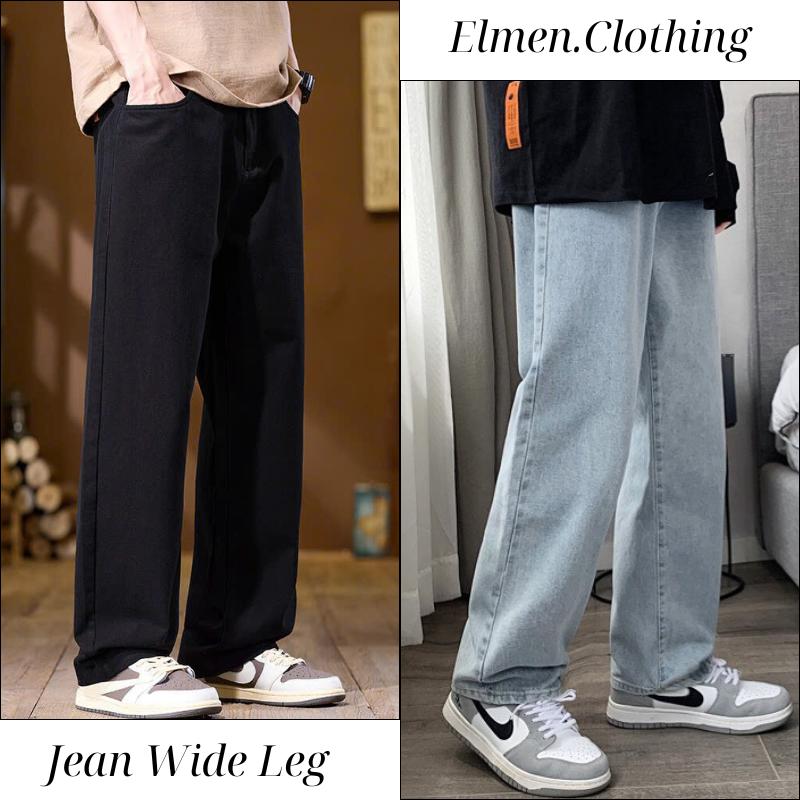  Quần jeans nam suông ống suông rộng vải denim có túi nhiều màu menswear nam- Quần jeans Nam 2025 