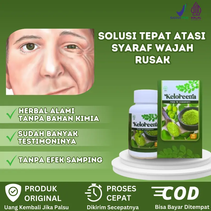 Keloreena Atasi Gangguan Syaraf Wajah, Pipi, Mata, Dagu, Leher Terasa Kaku, Neuralgia Trigeminal, Hemifacial Spasm, Wajah Kedutan, Bibir Kedutan, Bells Palsy Asli 100% Original 0